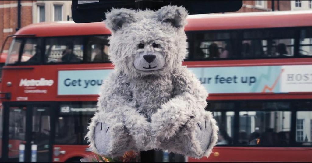 A COUGHING TEDDY BEAR WARNS ABOUT AIR POLLUTION